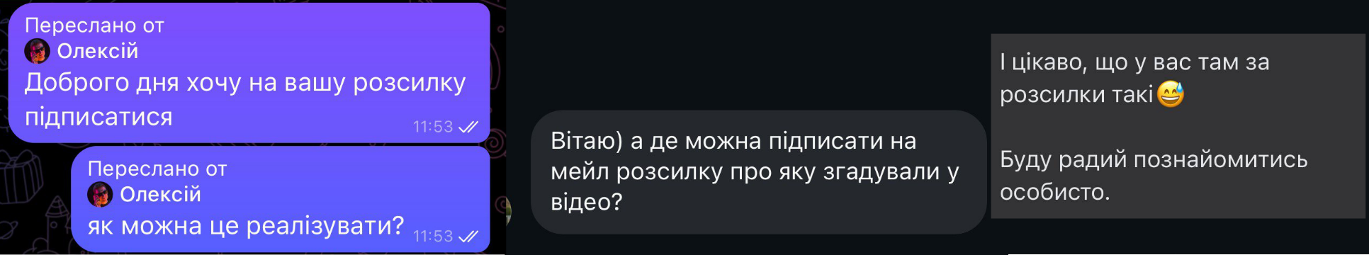 Запити на підписку на e-mail розсилку